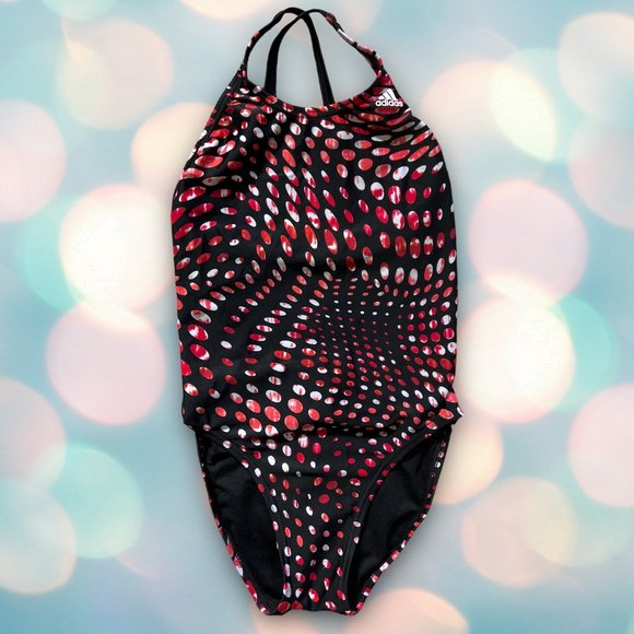 Adidas Infinitex Women’s Red and Black One Piece Swimsuit Size 32 - Picture 2 of 7